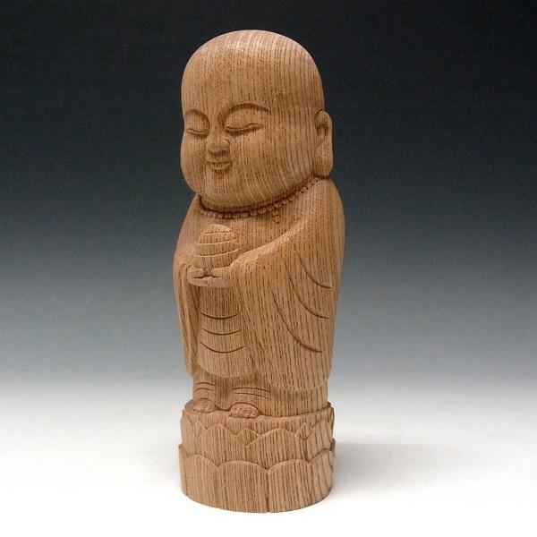 わらべ地蔵 高さ18cm 欅製 木彫り 仏像 : 仏像と縁起物の専門店 龍祥
