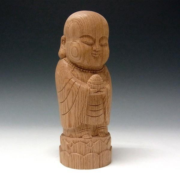 わらべ地蔵 高さ18cm 欅製 木彫り 仏像 : 仏像と縁起物の専門店 龍祥