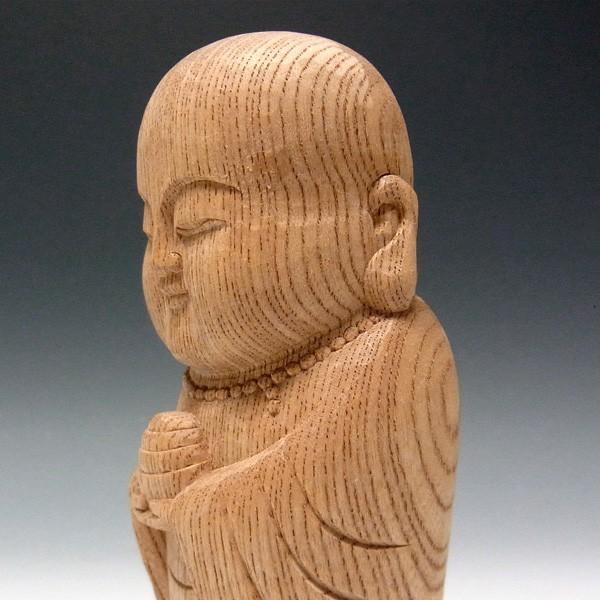 わらべ地蔵 高さ18cm 欅製 木彫り 仏像 : 仏像と縁起物の専門店 龍祥