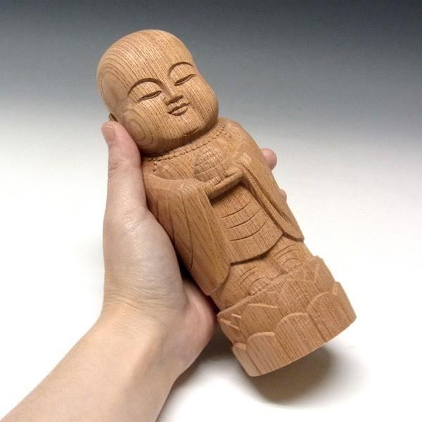 わらべ地蔵 高さ18cm 欅製 木彫り 仏像 : 仏像と縁起物の専門店 龍祥
