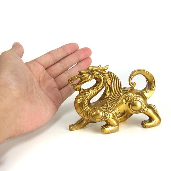銅器 ヤアズ(龍の置物) （小） 風水 龍 開運 置物 黄銅製 : 仏像と