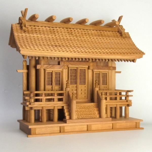 本格神棚セット 瓦屋根三社宮 日本産欅使用_2