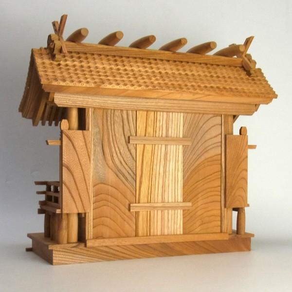 本格神棚セット 瓦屋根三社宮 日本産欅使用_3