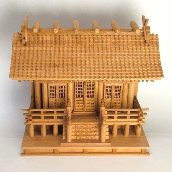 本格神棚セット 瓦屋根三社宮 日本産欅使用 :kamidana-2:仏像と縁起物 