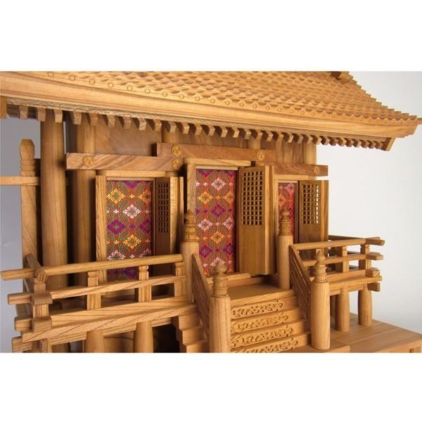 本格神棚セット 瓦屋根三社宮 日本産欅使用_8