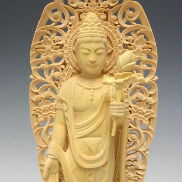 【春山作 聖観音菩薩立像 】 一木造 高さ約64cm 木彫 仏像 開運 風水 国宝・聖林寺十一面観音菩薩立像の模刻からの学び | 一歩先への