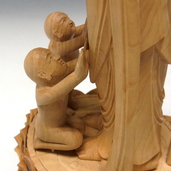子安観音 立像 高さ30cm 柘植製 木彫り 仏像_13
