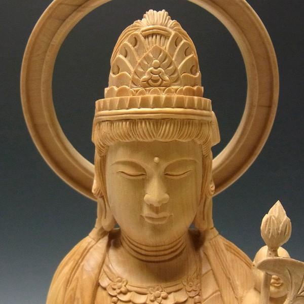 総柘植材 極上品 仏教美術 木彫仏像 聖観音立像 総柘植材 極上品 仏教美術 木彫仏像 聖観音立像 新品 ｜仏像
