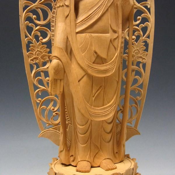 木製仏像 約30cm 聖観音菩薩 立像 高さ36cm 柘植製 木彫り 仏像 : 仏像と縁起物の専門店