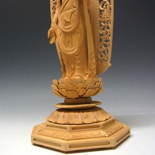 聖観音菩薩 立像 高さ36cm 柘植製 木彫り 仏像 : 仏像と縁起物の専門店