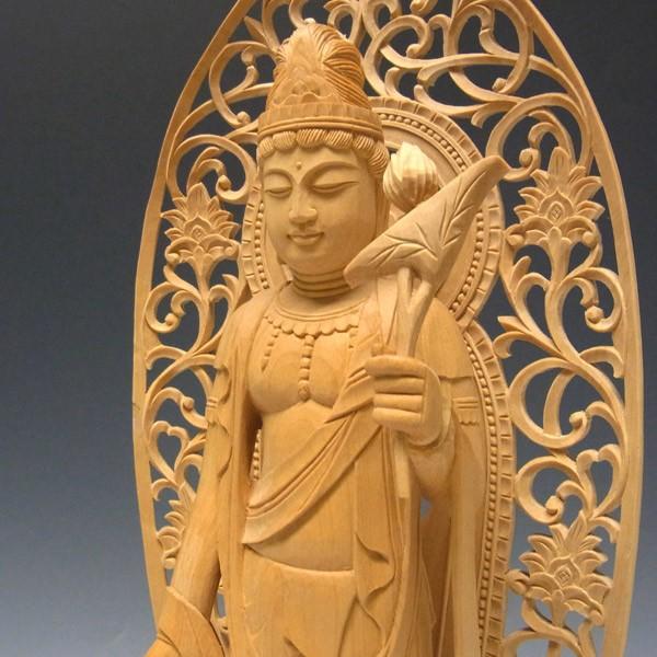 聖観音菩薩 立像 高さ36cm 柘植製 木彫り 仏像 : 仏像と縁起物の専門店