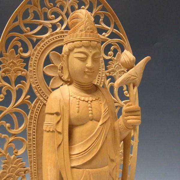 聖観音菩薩　高さ75cm 聖観音菩薩 立像 高さ36cm 柘植製 木彫り 仏像 : 仏像と縁起物の専門店