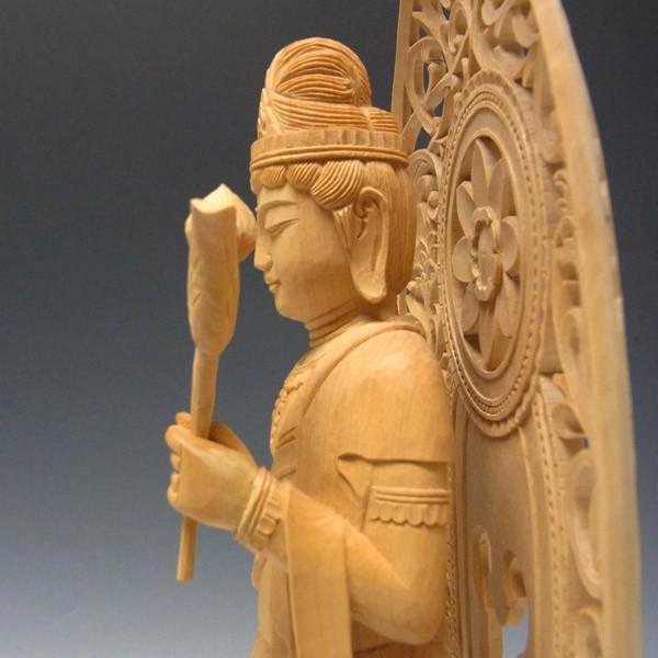 聖観音菩薩 立像 高さ36cm 柘植製 木彫り 仏像 : 仏像と縁起物の専門店