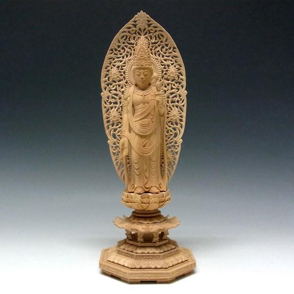 聖観音菩薩 立像 高さ33cm 柘植製 木彫り 仏像 : 仏像と縁起物の専門店