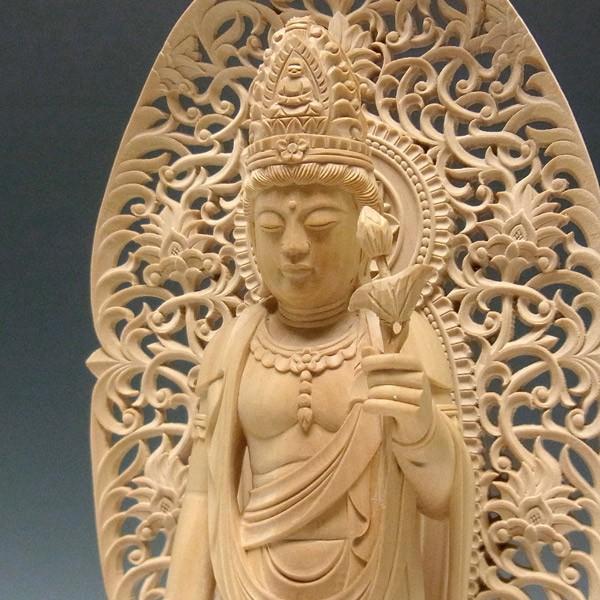 聖観音菩薩 立像 高さ33cm 柘植製 木彫り 仏像 : 仏像と縁起物の専門店