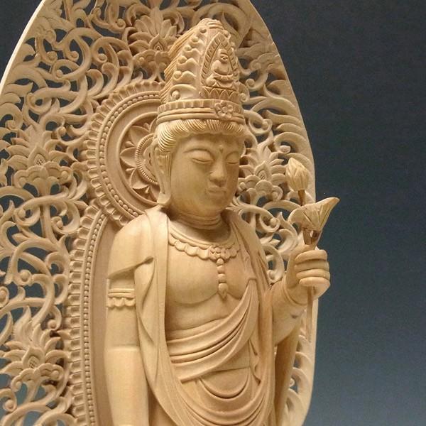 聖観音菩薩 立像 高さ33cm 柘植製 木彫り 仏像 : 仏像と縁起物の専門店