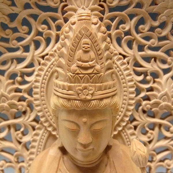 聖観音菩薩 立像 高さ33cm 柘植製 木彫り 仏像 : 仏像と縁起物の専門店