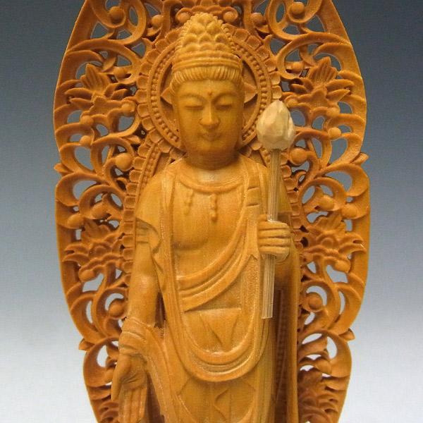 聖観音菩薩 立像 高さ15cm 柘植製 木彫り 仏像_5
