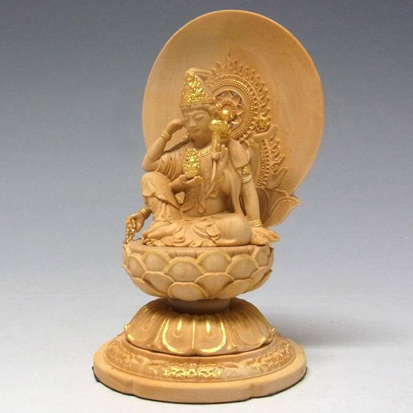 木彫り 仏像 金彩如意輪観音 坐像 高さ10.5cm 柘植製 : 仏像と 木彫り 仏像 金彩如意輪観音 坐像 高さ10.5cm 柘植製 : 仏像と