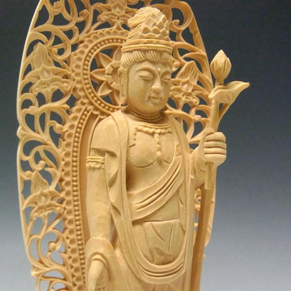 春山作 聖観音菩薩立像 】 一木造 高さ約64cm 木彫 仏像 開運 風水 聖観音