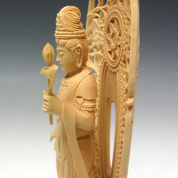 聖観音菩薩 立像 高さ21cm 柘植製 木彫り 仏像 : 仏像と縁起物の専門店