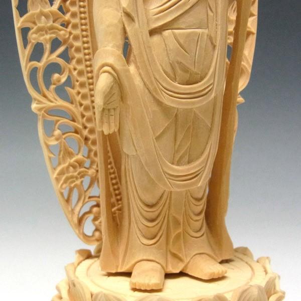 聖観音菩薩 立像 高さ21cm 柘植製 木彫り 仏像 : 仏像と縁起物の専門店