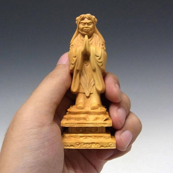 鬼子母神 高さ9cm 柘植製 木彫り 仏像 小極小仏 : 仏像と縁起物の専門