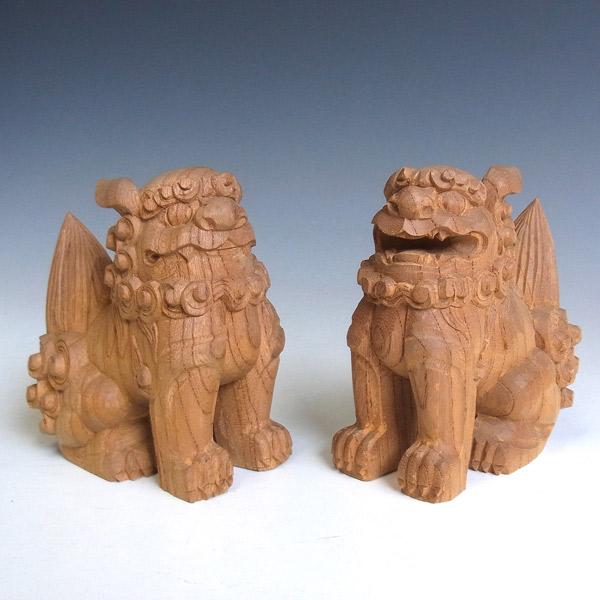 国産欅 木彫り 獅子狛犬 置物 高さ11cm : 仏像と縁起物の専門店 国産欅 木彫り 獅子狛犬 置物 高さ11cm : 仏像と縁起物の専門店