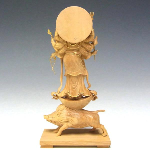 木彫り 仏像 金彩摩利支天 立像 高さ13cm 柘植製 : 仏像と縁起物の専門