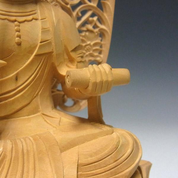 文殊菩薩 騎獅像 獅子台坐 高さ26cm 柘植製 木彫り 仏像 : 仏像と