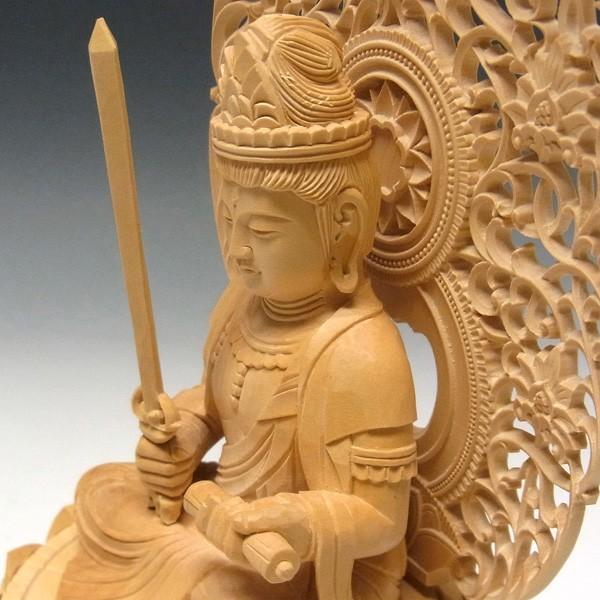 文殊菩薩 普賢菩薩 セット 高さ27cm 柘植製 木彫り 仏像 : 仏像と