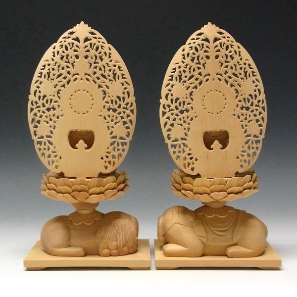 文殊菩薩 普賢菩薩 セット 高さ27cm 柘植製 木彫り 仏像 : 仏像と