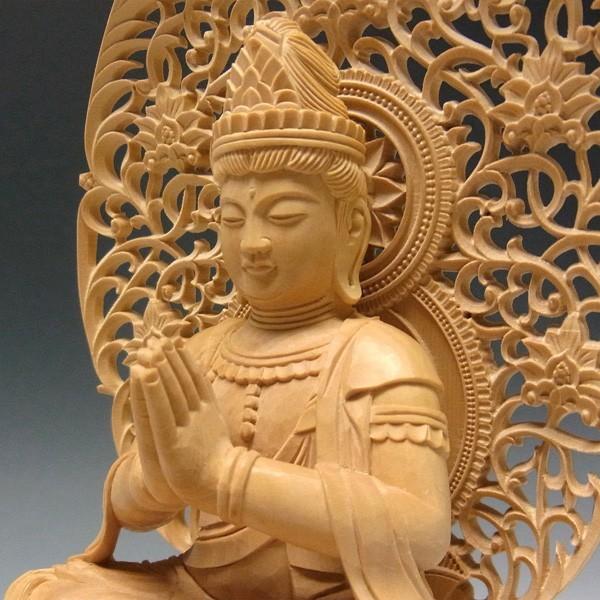 文殊菩薩 普賢菩薩 セット 高さ27cm 柘植製 木彫り 仏像 : 仏像と