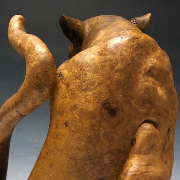 木彫りの豹（ヒョウ） 置物 杉 高さ45cm : 仏像と縁起物の専門店