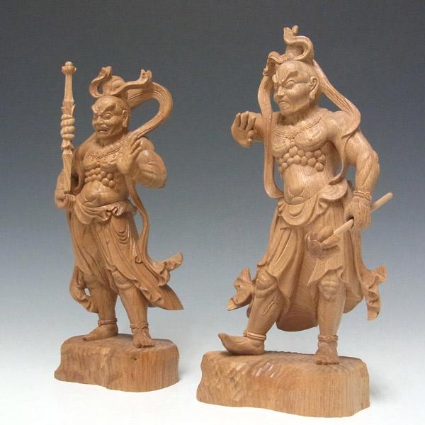 仁王像 金剛力士像 高さ23cm 欅製 木彫り 仏像 : 仏像と縁起物の 仁王像 金剛力士像 高さ23cm 欅製 木彫り 仏像 : 仏像と縁起物の