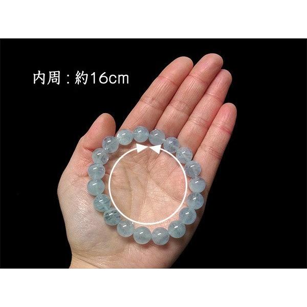 アクアマリン 10mm ブレスレット 天然石 パワーストーン : 仏像と