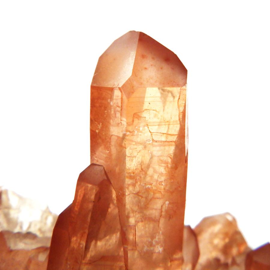 タンジェリン クォーツ　ポイント　原石　5本セット　ブラジル産　血液　健康　活力 タンジェリン クォーツ ポイント 原石 5本セット ブラジル産