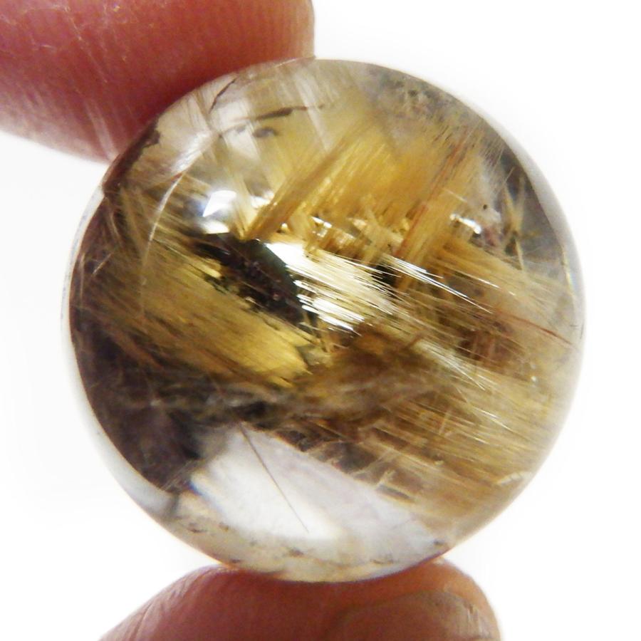 太陽放射ルチルクォーツ 球 直径17mm 丸玉 スフィア ブラジル産 天然石