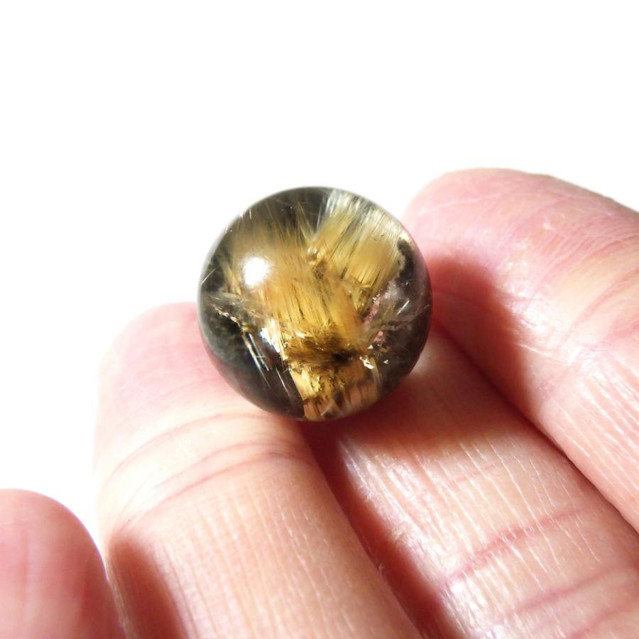 太陽放射ルチルクォーツ 球 直径17mm 丸玉 スフィア ブラジル産 天然石
