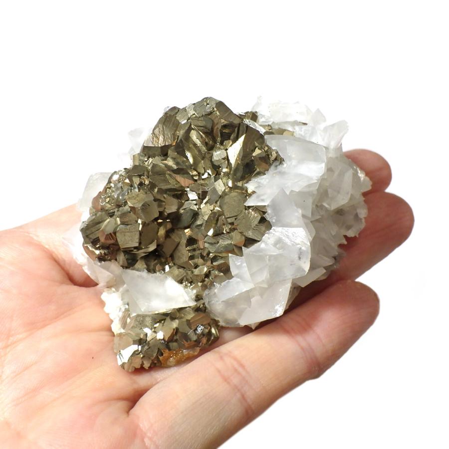 パイライト with カルサイト 共生 原石 コソボ産 天然石