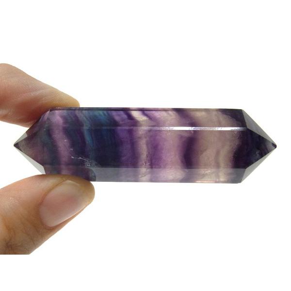 フローライト ポリッシュダブルポイント チャイナ産 ペンシルワンド 蛍