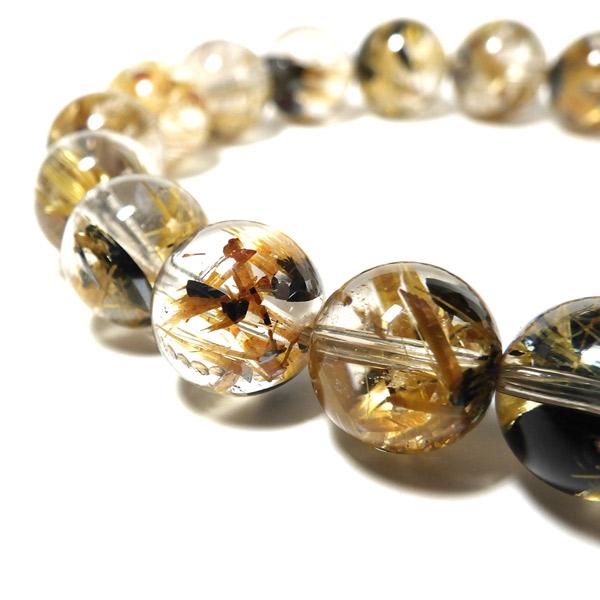 ヘマタイトルチルクォーツ ブレスレット 11mm玉 天然石 パワーストーン