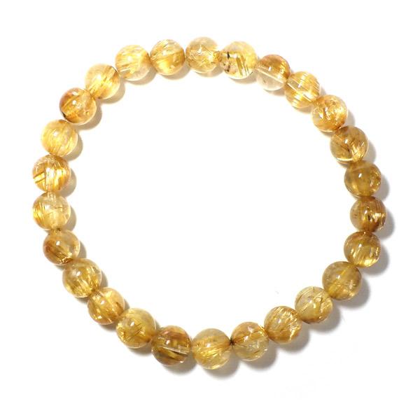 タイチンルチルクォーツ ブレスレット 7mm玉 天然石 パワーストーン