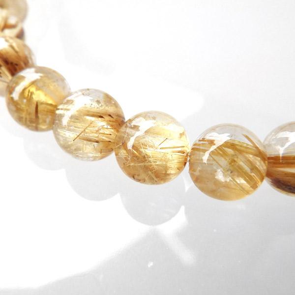 ☘️ タイチンルチルクォーツ　7ミリ　天然石ブレスレット タイチンルチルクォーツ ブレスレット 7mm玉 天然石