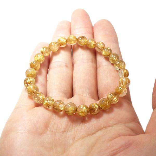 ☘️ タイチンルチルクォーツ　7ミリ　天然石ブレスレット タイチンルチルクォーツ ブレスレット 7mm玉 天然石