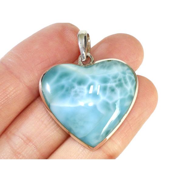 ドミニカ共和国産ハート型◇ラリマー◇ペンダントトップ 【公式通販】