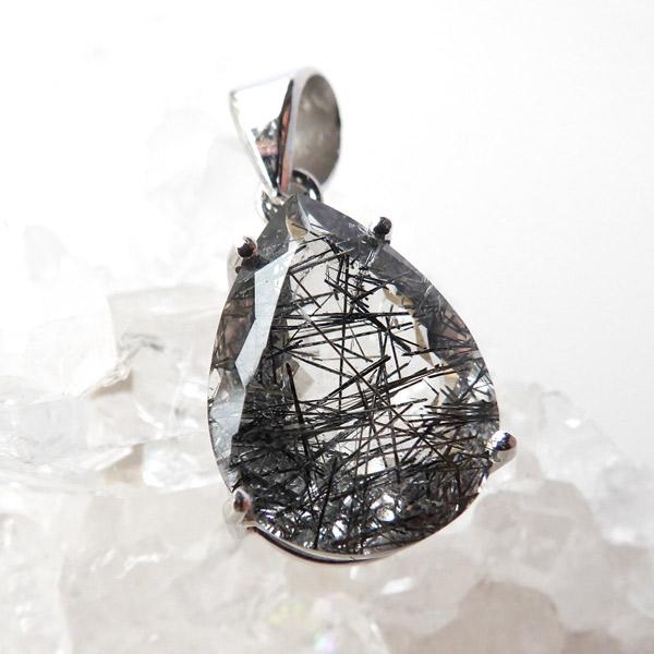 ブラックトルマリンインクォーツ ペンダントトップ ブラジル産