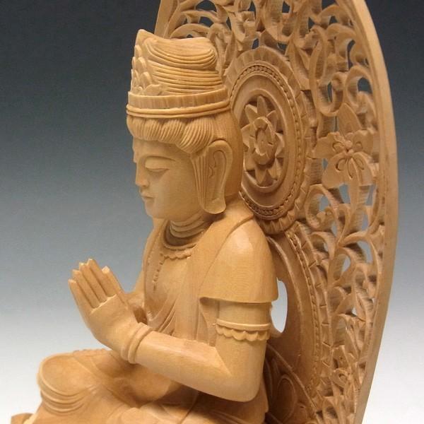 勢至菩薩 坐像 高さ24cm 柘植製 木彫り 仏像 : 仏像と縁起物の専門店