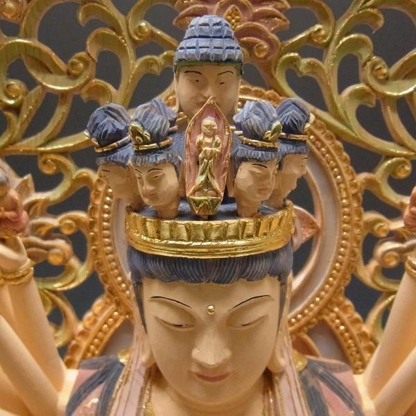 国産桧製 千手観音菩薩 立像 高さ68cm 淡彩色 桧製 木彫り 仏像 国産桧製 千手観音菩薩 立像 高さ68cm 淡彩色 桧製 木彫り 仏像