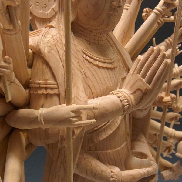 国産桧製 千手観音菩薩 立像 高さ66cm 桧製 木彫り 仏像 : 仏像と